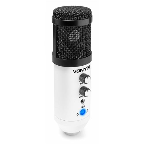 Vonyx CMS320W - Microphone studio USB avec bras articulé réglable