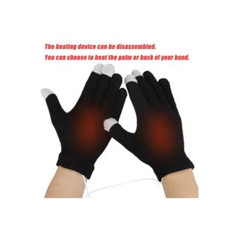 Gants Chauffants USB Pour Homme Et Femme - Tricotés, écran Tactile, Température ~40°C - Parfaits Pour Extérieur Hiver Ou Bureau