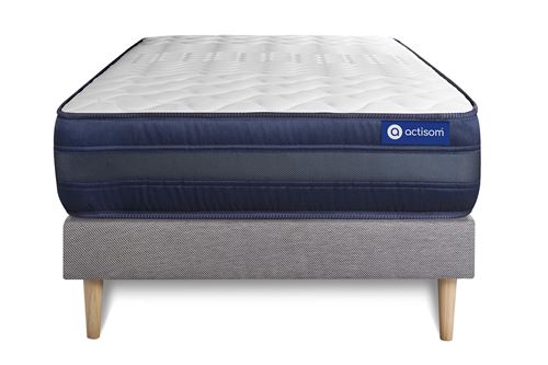 Matelas + sommier 90x200 ressorts ensach&eacute;s et m&eacute;moire de forme ACTISOM - Actiflex tech