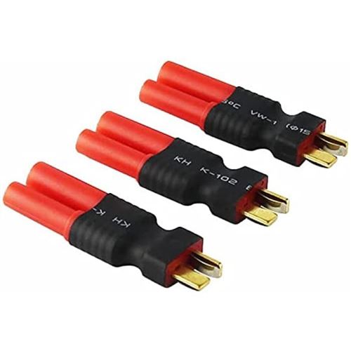 Adaptateur HXT 4mm vers T-Plug Mâle pour Batteries LiPo Connecteur sans Fil Idéal pour Modélisme, Hélicoptères RC, Stéréo de Voiture Polyester