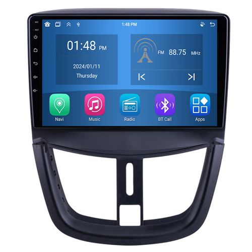 Autoradio RoverOne® Bluetooth CarPlay Android Auto Navigation 4Go RAM 64Go ROM pour Peugeot 207 2006-2015