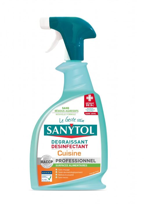 Non Communiqué Dégraissant Liquide Désinfectant Sanytol 0,750 L
