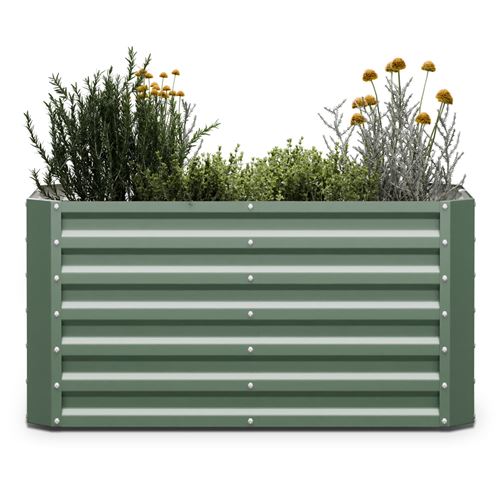 Potager Surélevé Blumfeldt High Grow Straight de 120 x 60 x 60 cm en tôle d'acier ondulée