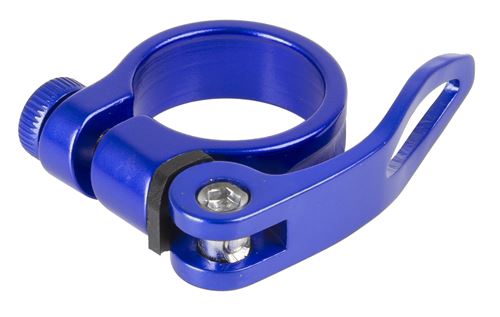 M-Wave Collier de selle Clampy-QR 34,9 mm bleu en aluminium