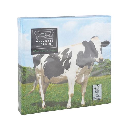 Serviette en papier de soie avec motifs (lot de 20) vache