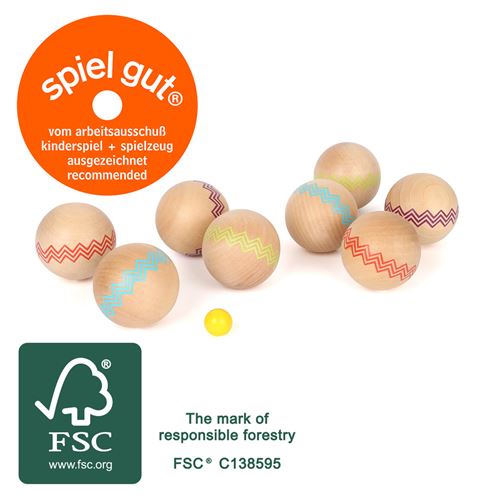 Small Foot Jeu De Boules Set En Bois 6 Cm 9-Pièces