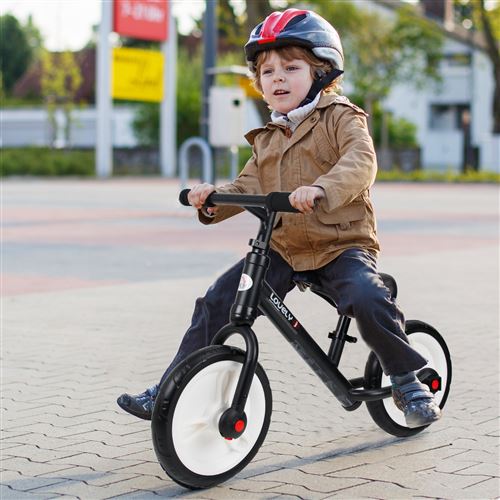 Draisienne en bois enfant évolutive 3en1 + Vélo évolutif en bois sans  pédales - bébé 10 à 24 mois, enfant 1-2 à 5 ans