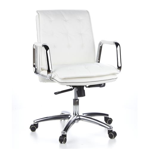 Si&egrave;ge de bureau / Fauteuil de direction VILLA 10, cuir Nappa ivoire hjh OFFICE