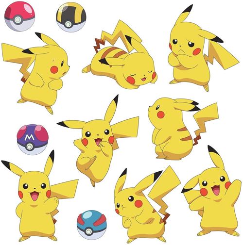 RoomMates stickers muraux Pikachu vinyle 12 pièces