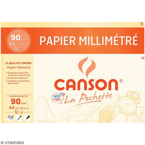 Bloc Papier Millimétré A4 Silvine - 50 Feuilles 90g/m², Quadrillage 1-5-10mm, Collé En Tête