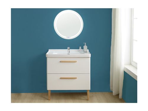 Ensemble salle de bain VATINE - meuble sous vasque + vasque - laqué blanc