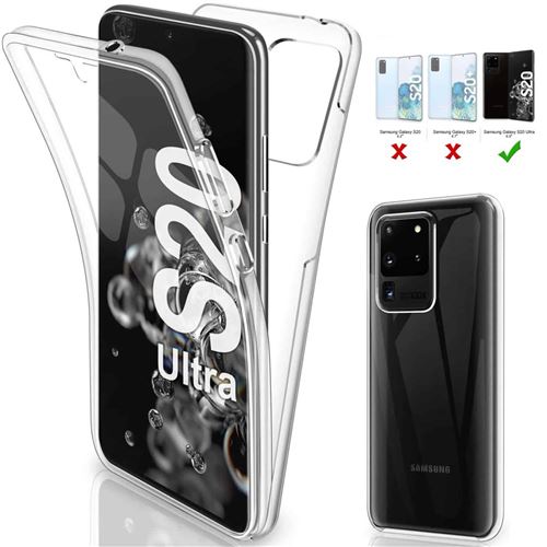 Coque 360 degrés Full cover avant arrière pour Samsung Galaxy S20 Ultra (6,9) -Transparent
