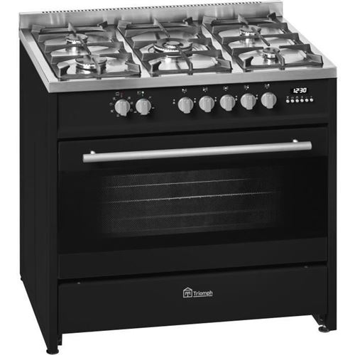 TRIOMPH TME906GNA - Cuisinière - pose libre - largeur : 90 cm - profondeur : 60 cm - hauteur : 89 cm - avec système auto-nettoyant - noir