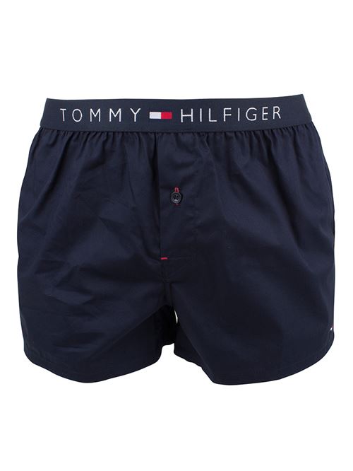 Tommy Hilfiger Homme Icône Coton Woven Boxer, Bleu