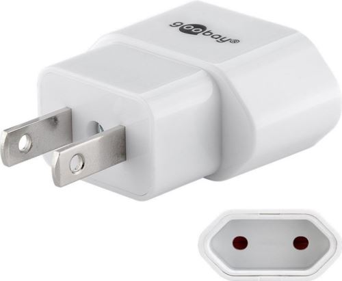 Adaptateur secteur fiche EURO vers fiche US + JAP - Blanc