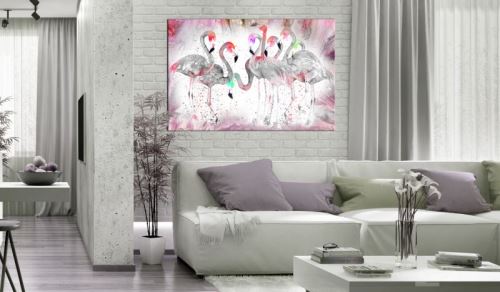Tableau - Flamingoes Family .Taille : 90x60