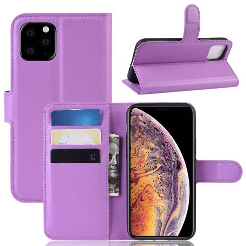 Etui en PU couleur violet avec support pour votre Apple iPhone 6.5 pouces (2019)