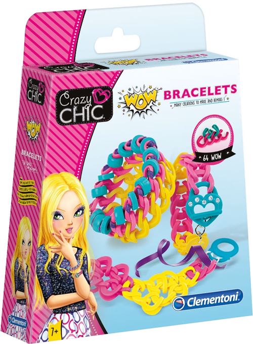 Clementoni Crazy Chic kit d'artisanat élastique Bracelets