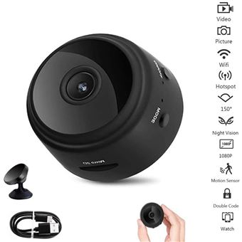 Mini Camera Espion sans Fil HD Spy - Surveillance WiFi avec Vision Nocturne  et Detecteur