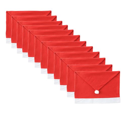 12Pcs Père Noël Président Chapeau Housses de Chaises Dîner de Noël Décor de Noël Ensembles Cap JJZS108