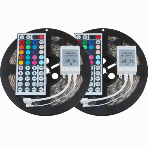 2Set 5 M 16.4Ft 5050 Rgb Led Smd Étanche Bande de Lumière 300 44 Télécommande Clé Dc 12V Djzs366