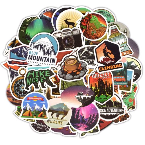 50 pieces Stickers pour décoration des bagages/des chambres - Paysage nature
