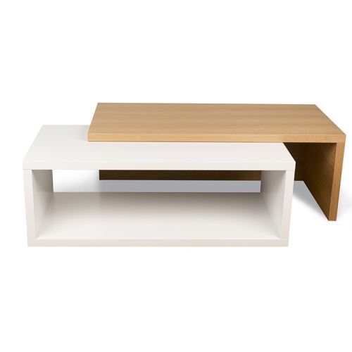 Paris prix - temahome - table basse 90cm 'jazz' blanc mat & chêne