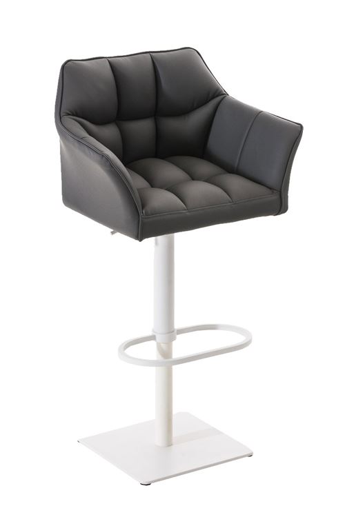 Tabouret de bar damaso en similicuir , gris/blanc