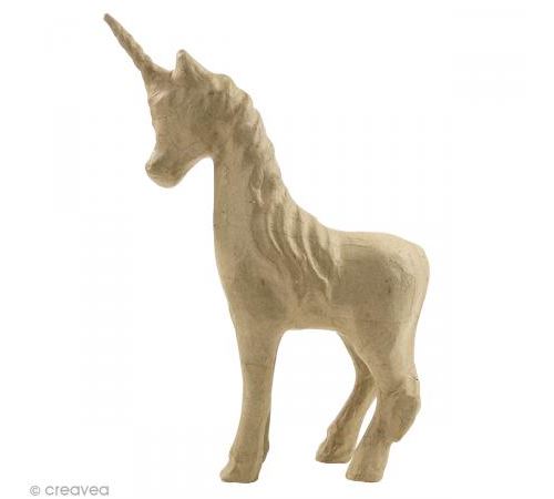Licorne en papier mâché - 24 cm