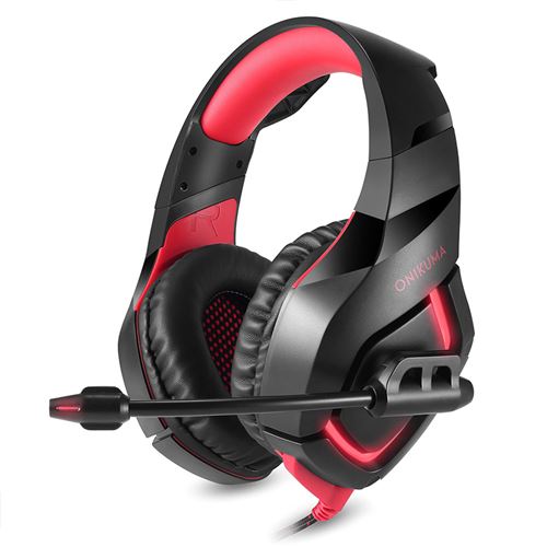 ONIKUMA K1B Casque gaming pour PS4 XBOX ONE Rouge