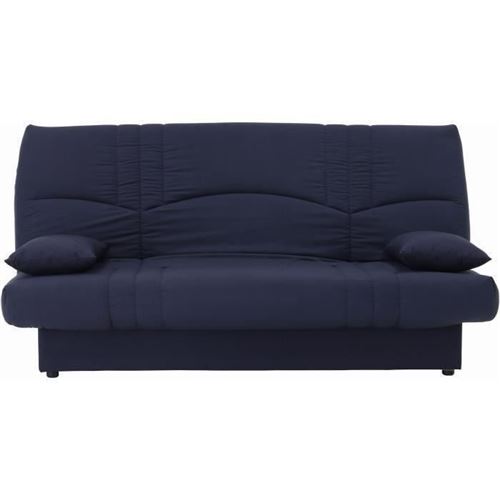 DREAM Banquette clic clac 3 places - Tissu bleu fonce - Slyle contemporain - L 190 x P 92 cm