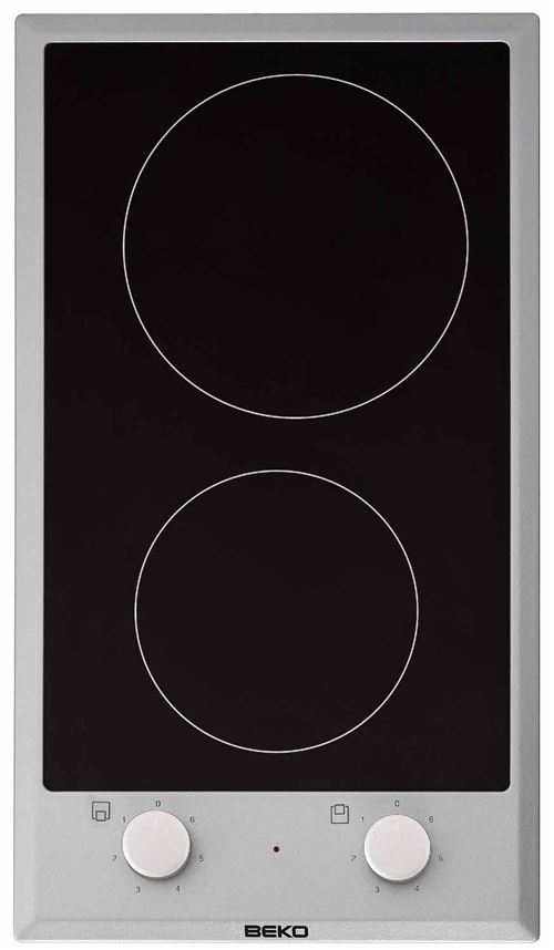 Beko HDC32200X keramische kookplaat - 30 cm - zwart - keramisch met roestvrij stalen profielen