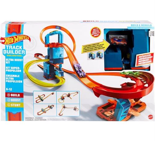 Hot Wheels booster set Track Builder junior 127 cm bleu 22-pièces
