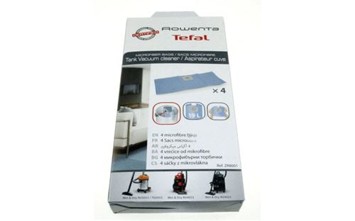 Pochette De 4 Sacs Rowenta Bully pour Pieces Aspirateur Nettoyeur Petit Electromenager - Zr8001