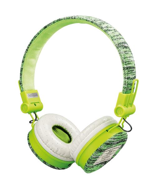 Trust Urban Fyber - Koptelefoon met micro - op oor - met bekabeling - 3,5 mm-stekker - sport groen