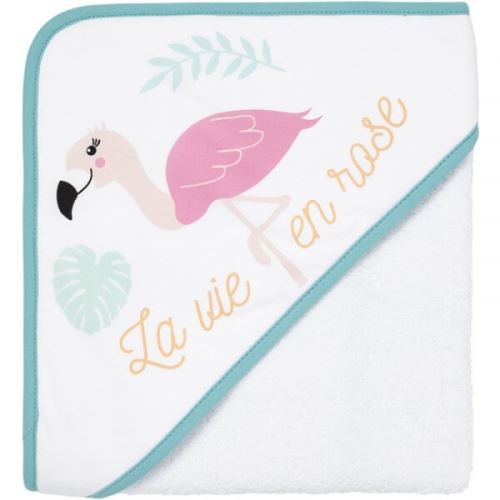 Cape de bain 80x80cm flamand rose - babycalin