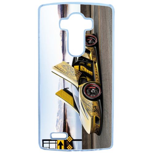 Coque Tuning Voiture Jaune Compatible Lg G4 Transparent