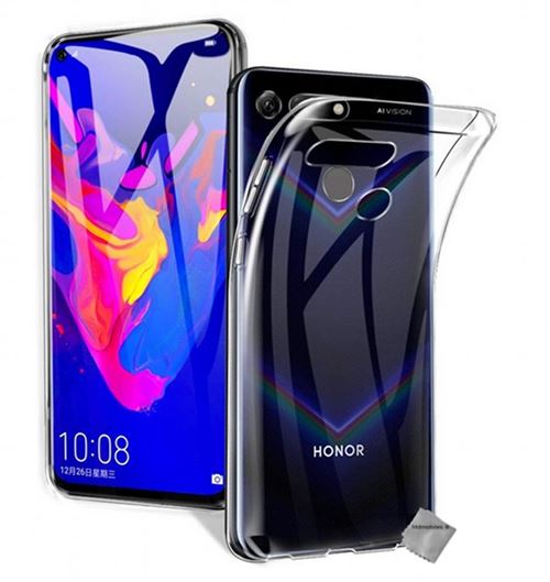 Housse etui coque silicone gel Huawei Honor View 20 + verre trempe TRANSPARENT TPU - htdmobiles