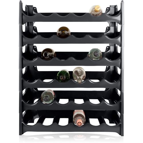 Cave à vin modulable, Étagère à bouteille, Casier à bouteille, Range bouteille, Porte bouteille (36 emplacements de bouteilles, Gris Anthrazit)