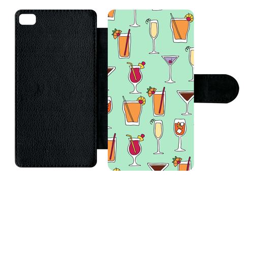 Etui À Rabat Huawei P8 Cocktails Font Vert