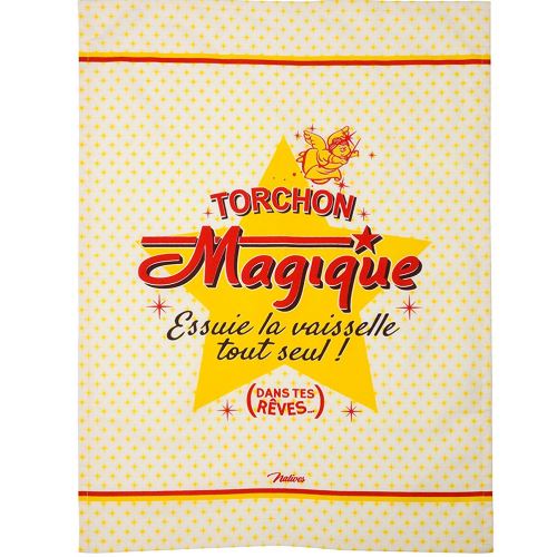 Torchon en coton décoré style Rétro