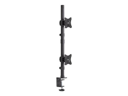 Support de moniteur double vertical pour &eacute;crans plats de 15"" &agrave; 27"" - montage sur bureau
