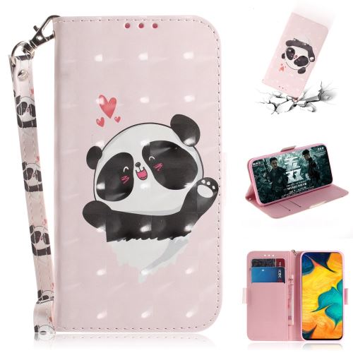 Etui en PU impression de motifs décor de points lumineux mignon panda pour votre Samsung Galaxy A30
