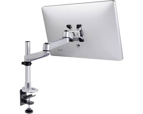 Support de table pour écran SpeaKa Professional SP-1624924 25,4 cm (10) - 76,2 cm (30) réglable en hauteur, inclinable, mobile, rotatif argent-noir