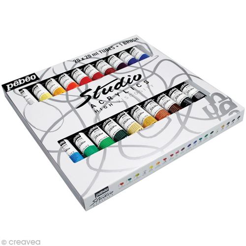 Coffret peinture P&eacute;b&eacute;o Studio - 20 x 20 ml - P&eacute;b&eacute;o - couleur variant