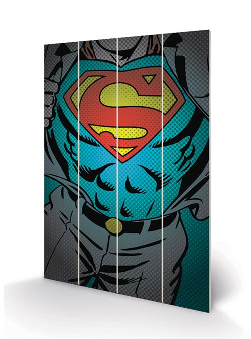 DC COMICS - Superman Torso - Impression sur bois 40x59cm