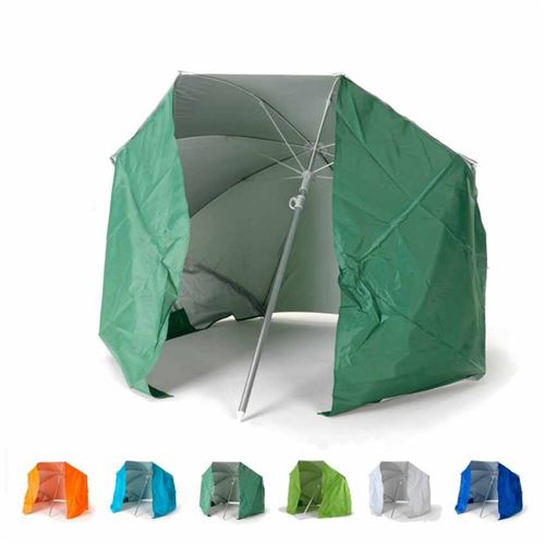 Beachline - Parasol de plage pliable portable léger aluminium tente 160 cm Piuma, Couleur: Vert foncé