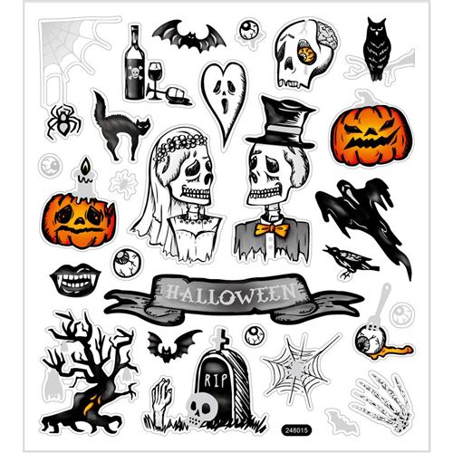 Creotime autocollant halloween 16,5 x 15 cm 28 pièces