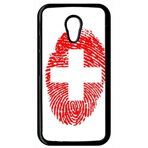 Coque empreinte digitale drapeau suisse switzerland compatible motorola moto g2 transparent