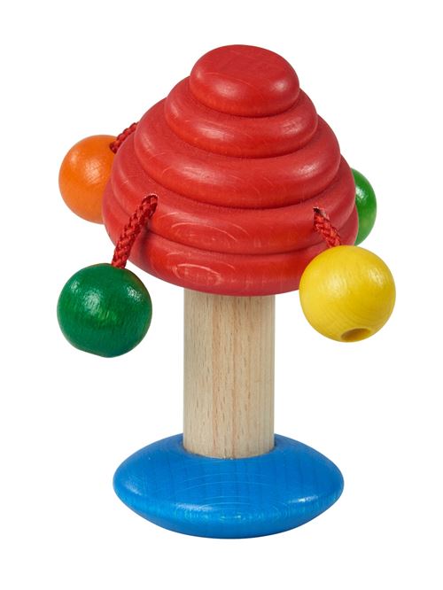 Walter hochet en bois champignon 12 cm multicolore